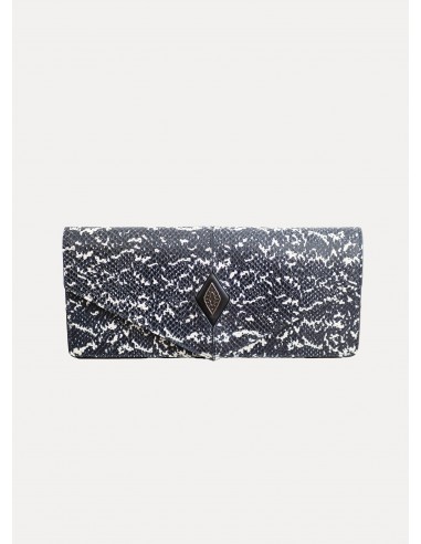 Pochette Imprimé Python Noir Taille Unique pas cher 