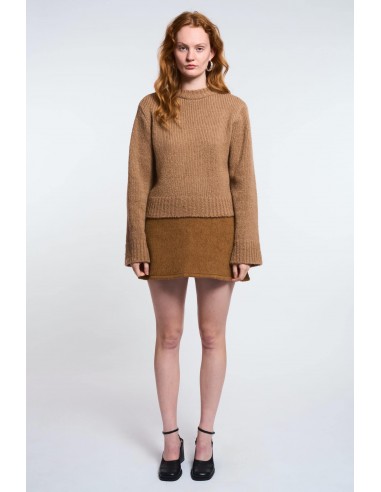 LA POUPETTE RUNWAY LOOK 20 - ENORA hazelnut brown knitted wool sweater shop