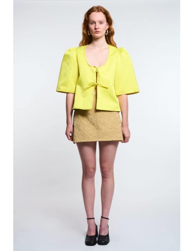 LA POUPETTE RUNWAY LOOK 13 - Agnes duchesse silk neon Yellow Blouse est présent 