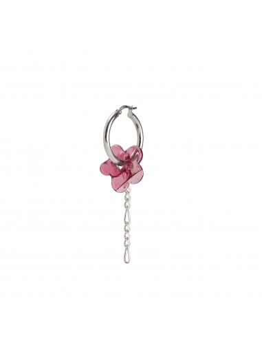 Pink Flower Hoop Earrings 925 - Couleur Silver or Gold plus qu'un jeu 